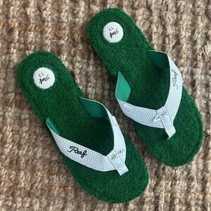 Reef Mulligan II Golf Flip Flops Green Turf Sandals Size 13 EUC